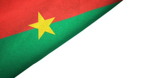 Burkina Faso flag isolated on white background placed on the left side with blank copy spaceの写真素材