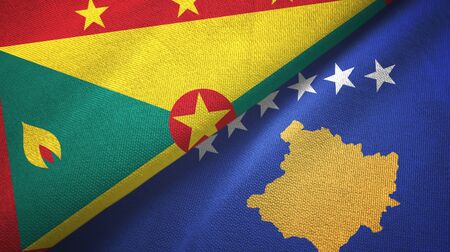 Grenada and Kosovo two folded flags together