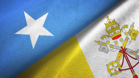 Somalia and Vatican two folded flags togetherの写真素材