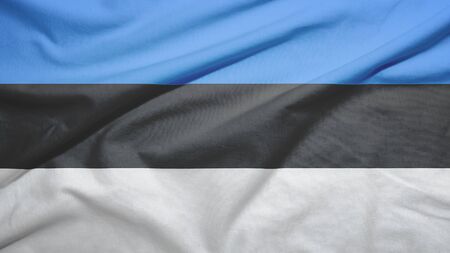 Estonia waving flag on the fabric textureの写真素材