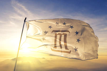 Montgomery of Alabama of United States flag waving