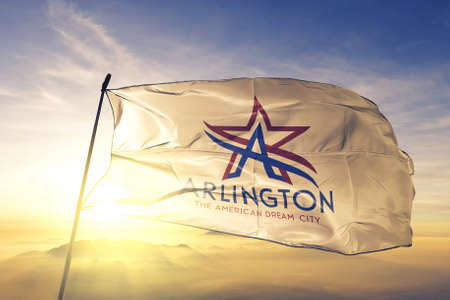 Arlington of Texas of United States flag wavingの写真素材