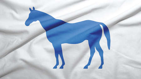 Lexington of Kentucky of United States flag on the fabric texture backgroundの写真素材