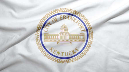 Frankfort of Kentucky of United States flag on the fabric texture backgroundの写真素材