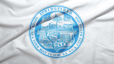 Springfield of Massachusetts of United States flag on the fabric texture background