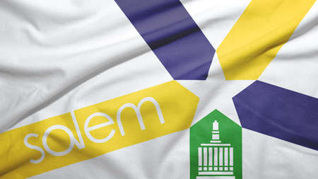 Salem of Oregon of United States flag on the fabric texture background