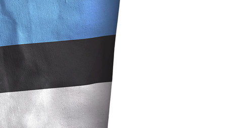 Estonia flag isolated on white with copyspace 3D renderingの写真素材