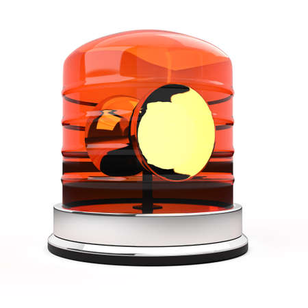alarm light isolated on white background  3d rendered imageの写真素材