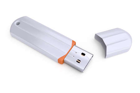 USB flash drive isolated on white background  3d render