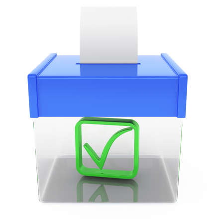ballot box isolated on white background  3d rendered imageの写真素材