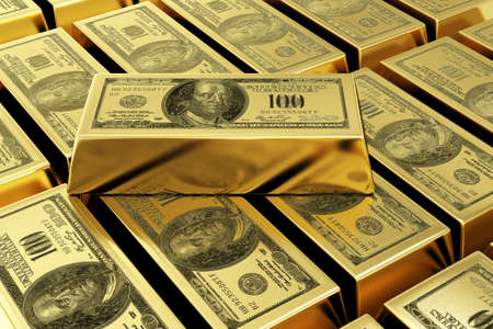 gold bars with dollar stamp 3d rendered image gold bars with dollar stamp 3d rendered image
