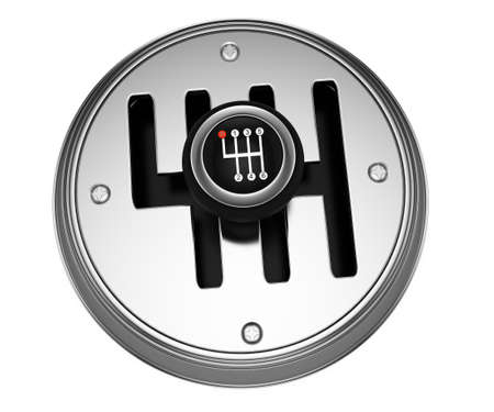 gearshift isolated on white background  3d rendered imageの写真素材
