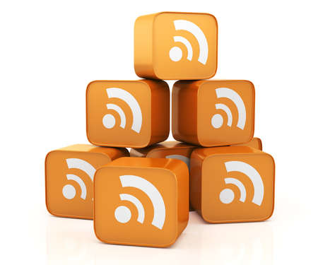 rss cubes isolated on white background  3d rendered image
