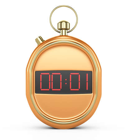 digital stopwatch isolated on white background  3d rendered imageの写真素材