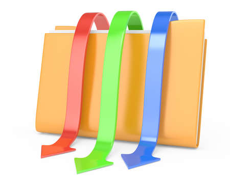 arrows and file isolated on white  3d downloading concept