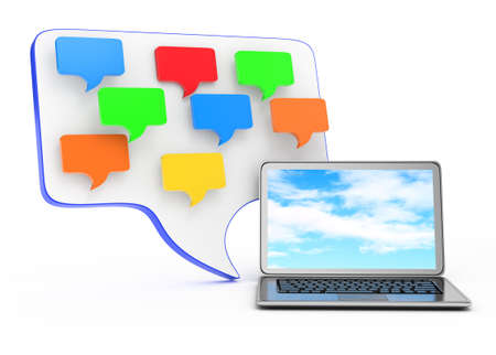 social network concept isolated on white  3d rendered imageの写真素材