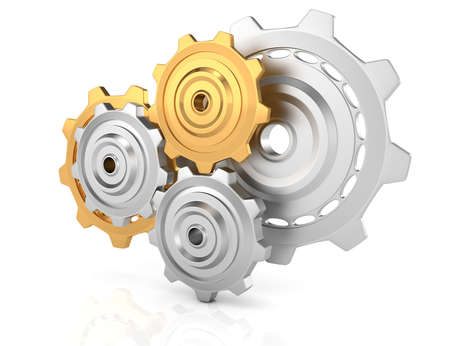 gears isolated on white  3d rendered image