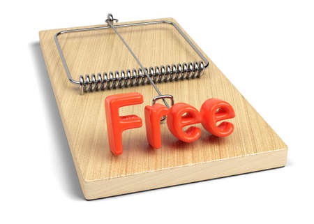 mousetrap isolated on white background  3d rendered image
