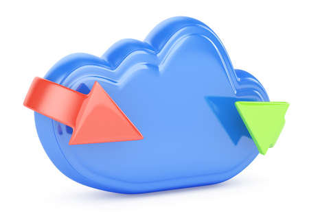 cloud and arrows isolated on white background  3d render