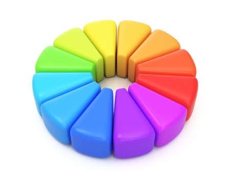 Color wheel isolated on white background  3d rendering illustrationの写真素材