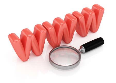 Web searching symbol isolated on white background  3d rendering illustrationの写真素材