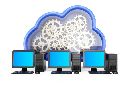 Cloud computing concept isolated on white background  3d rendering illustration