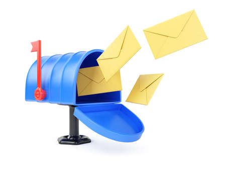 Mailbox isolated on white background. 3d rendering image