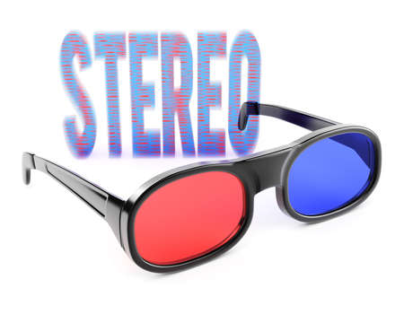 Stereo glasses isolated on white background. 3d render