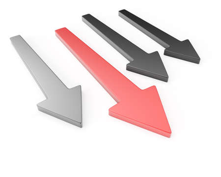 Arrows. Leadership concept isolated on white background. 3d renderの写真素材