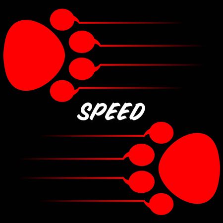 red tiger paw on blackのイラスト素材