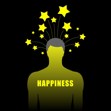 silhouette of human body with stars upon headのイラスト素材