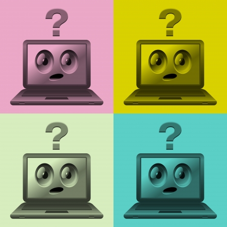 colorful images of laptops with faces
のイラスト素材
