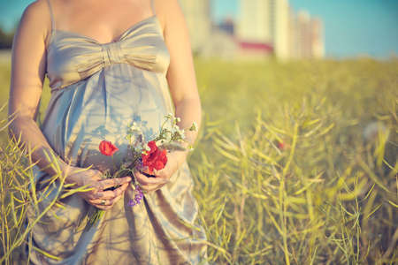 tummy of the pregnant womanの写真素材