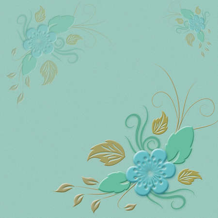 on azure floral arrangement at the cornersの写真素材