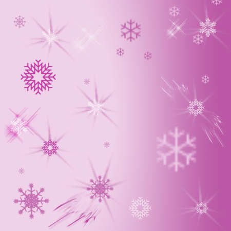 purple abstract background with different snowflakesの写真素材
