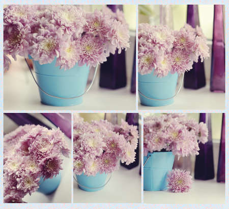 spring flowers collageの写真素材