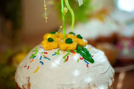 Easter composition, beautifully decorated with a variety of Easter decor