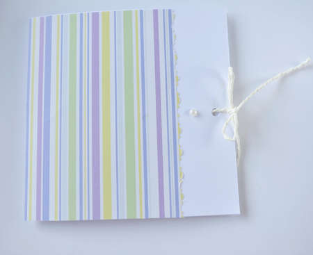 on a white background beautifully designed envelopes made of paperの写真素材