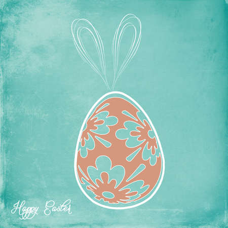 Easter card colored eggs and place for writingの写真素材