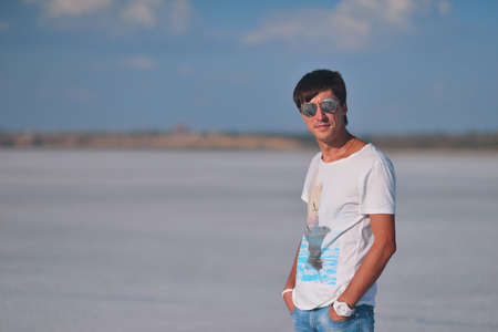 man in sunglassesの写真素材