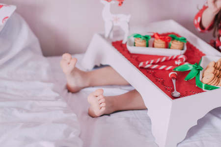 morning tea in bedの写真素材