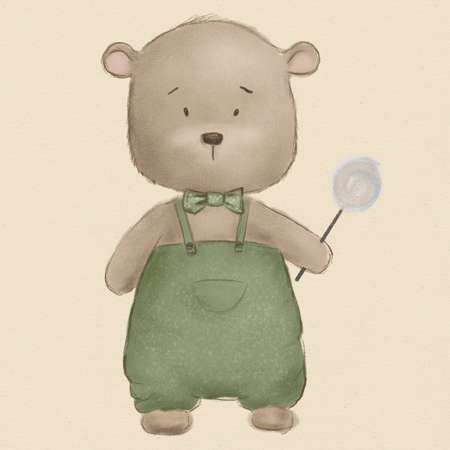 children's illustration, cartoon, cute animal, freehand drawingの写真素材
