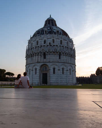 A Couple Lovers in Pisaの写真素材