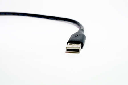 Various usb cable isolated on whiteの写真素材
