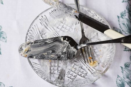 Dishes and cutlery dirtyの写真素材