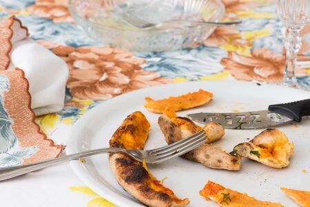 Leftovers pizzaの写真素材