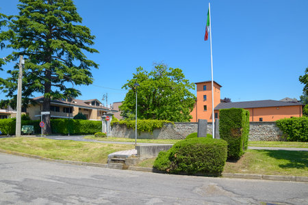 Tradate, Italy. Fisogni Museum with the most complete collection of fuel dispensers, petrol stations, signs and gadgets in the world, guinness World Record certifiedのeditorial素材