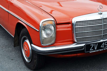 Red Mercedes W115, front right sideのeditorial素材