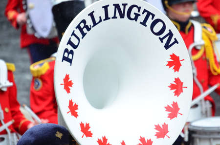Close up of White Brass Horn from Burlington Band