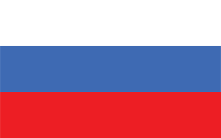 Colorful Russia flat flag symbol. White, Blue, Red stripe on Russian flag.のイラスト素材